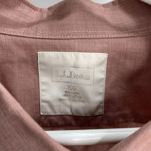 LL Bean Mens Button Down Shirt Long Sleeve Salmon 100% Cotton Reg XXL - Picture 4 of 5